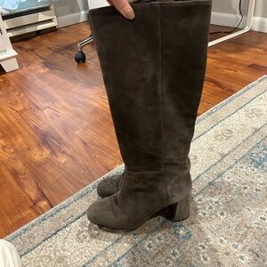 Knee-High Suede Boots Ann Taylor